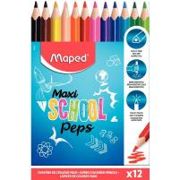 Crayons de couleur pour enfants de 3 à 7 ans – Crayons courts à poignée  triangulaire pour tout-petits, jardin d'enfants et débutants – Noyau épais  –